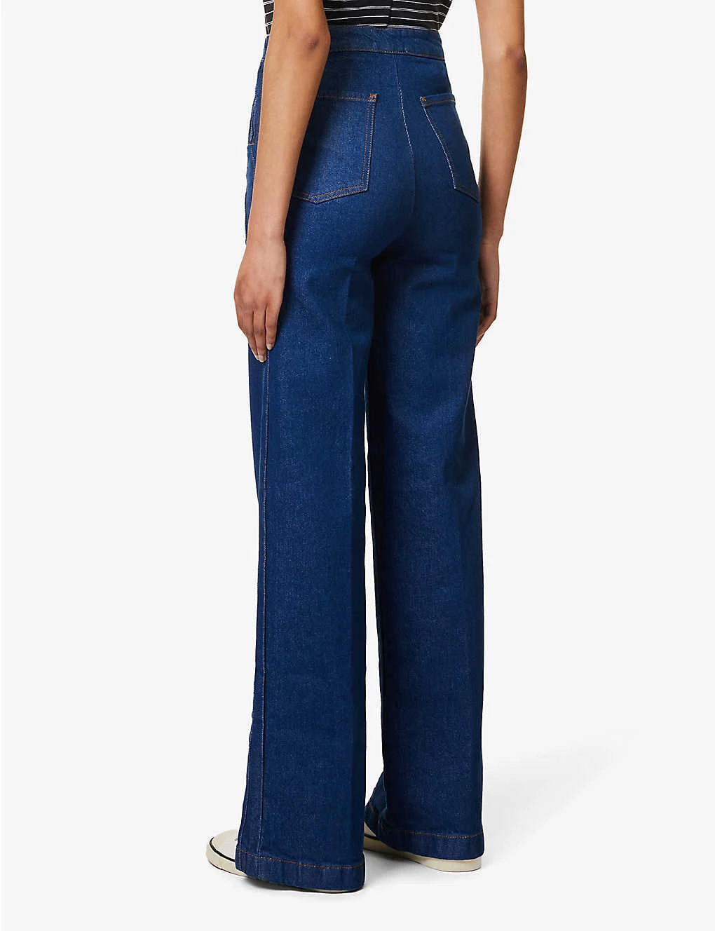 FRAME Sailor Snap Wide-leg Mid-rise Recycled-denim Jeans - Image 4