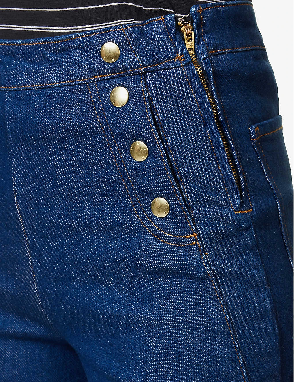 FRAME Sailor Snap Wide-leg Mid-rise Recycled-denim Jeans - Image 5