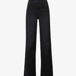 FRAME Le Palazzo Faded-wash Wide-leg High-rise Stretch-denim Jeans