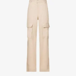 FRAME Flap-pocket Straight-leg Mid-rise Organic Linen-blend Trousers