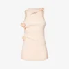 Coperni Asymmetric Rose-embellished Knitted Top
