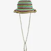 FRAME Striped Crochet-pattern Cotton-blend Bucket Hat