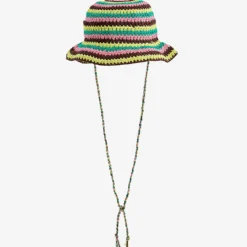 FRAME Striped Crochet-pattern Cotton-blend Bucket Hat