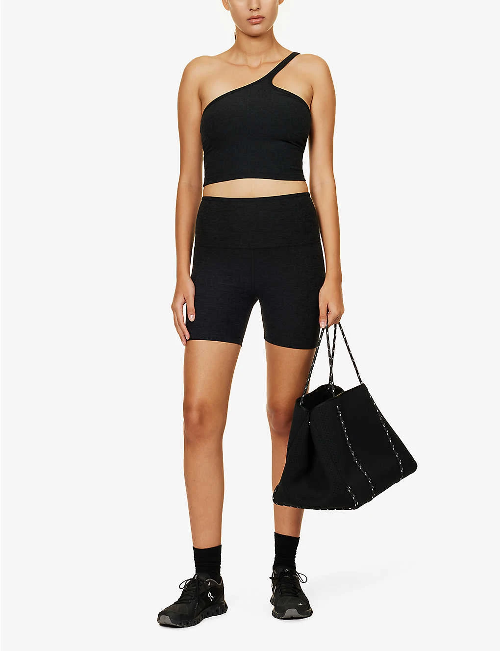 Beyond Yoga Spacedye One Up One-shoulder Cropped Stretch-woven Top - Image 2