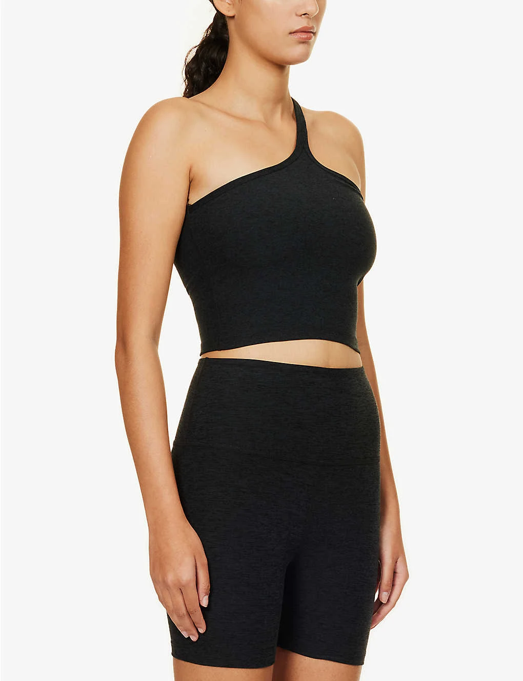 Beyond Yoga Spacedye One Up One-shoulder Cropped Stretch-woven Top - Image 3