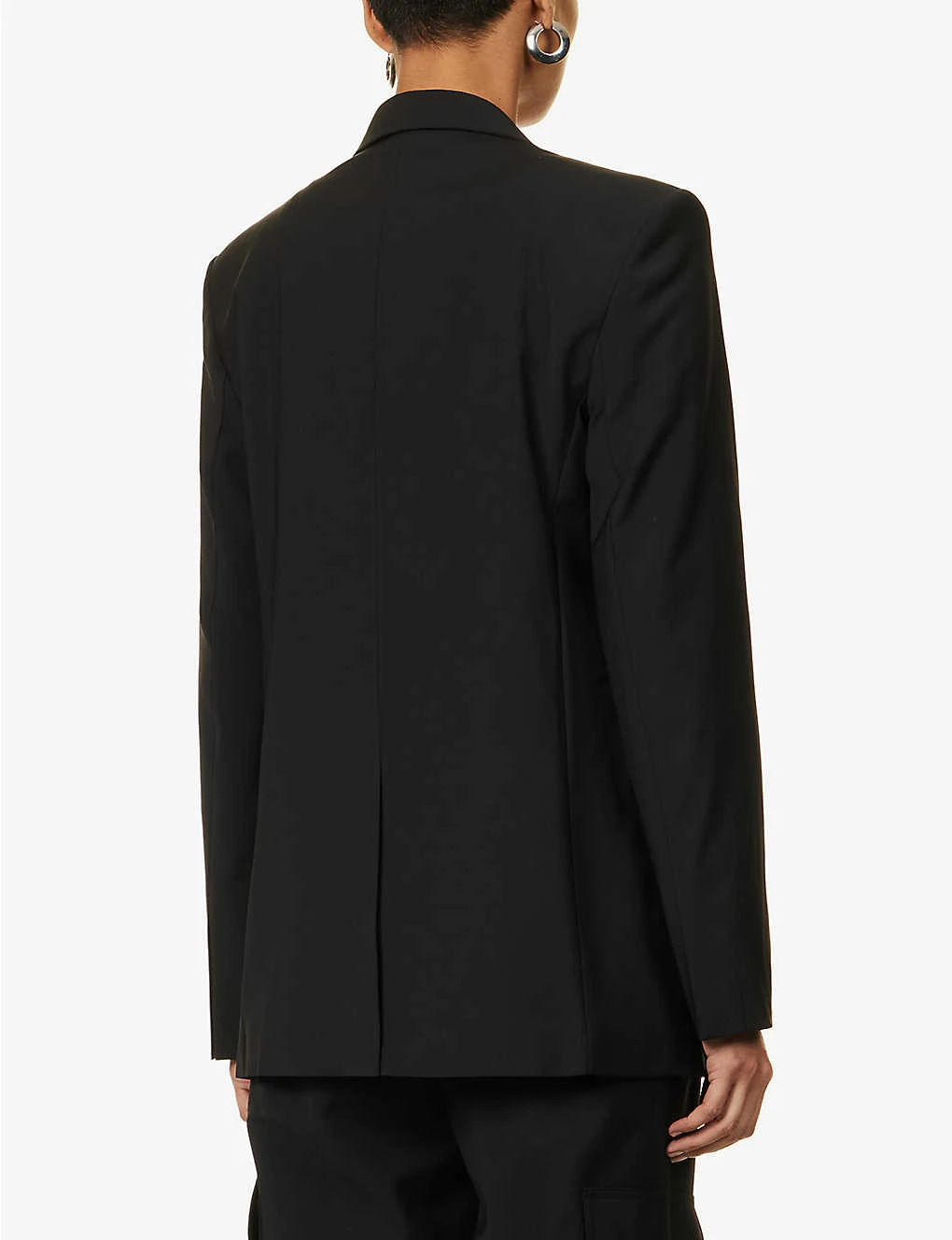 Helmut Lang Double-breasted Asymmetric Wool-blend Blazer - Image 4