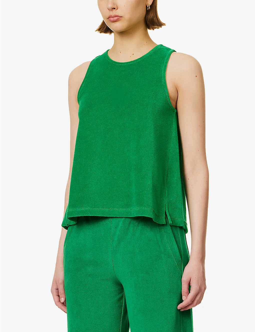 ME AND EM Scoop-neck Trapeze-shape Cotton-blend Top - Image 3