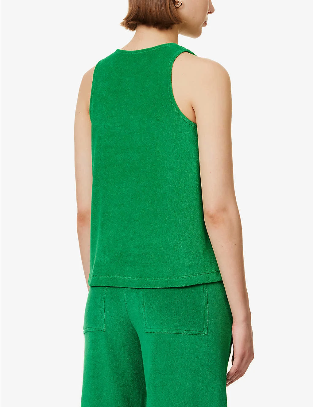 ME AND EM Scoop-neck Trapeze-shape Cotton-blend Top - Image 4