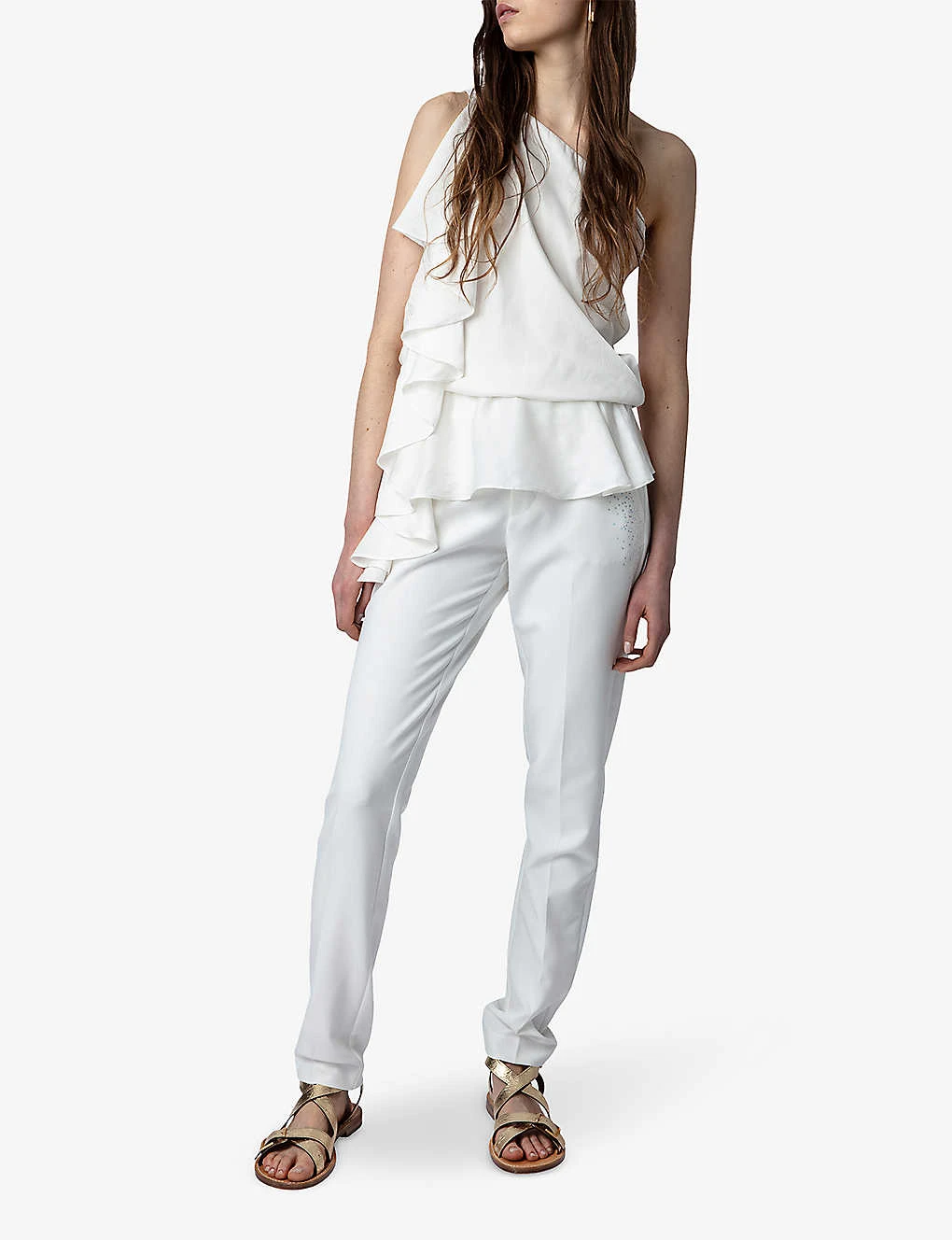 Zadig & Voltaire Tic Asymmetric-neck Satin Recycled Polyester-blend Top - Image 2