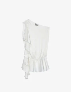 Zadig & Voltaire Tic Asymmetric-neck Satin Recycled Polyester-blend Top