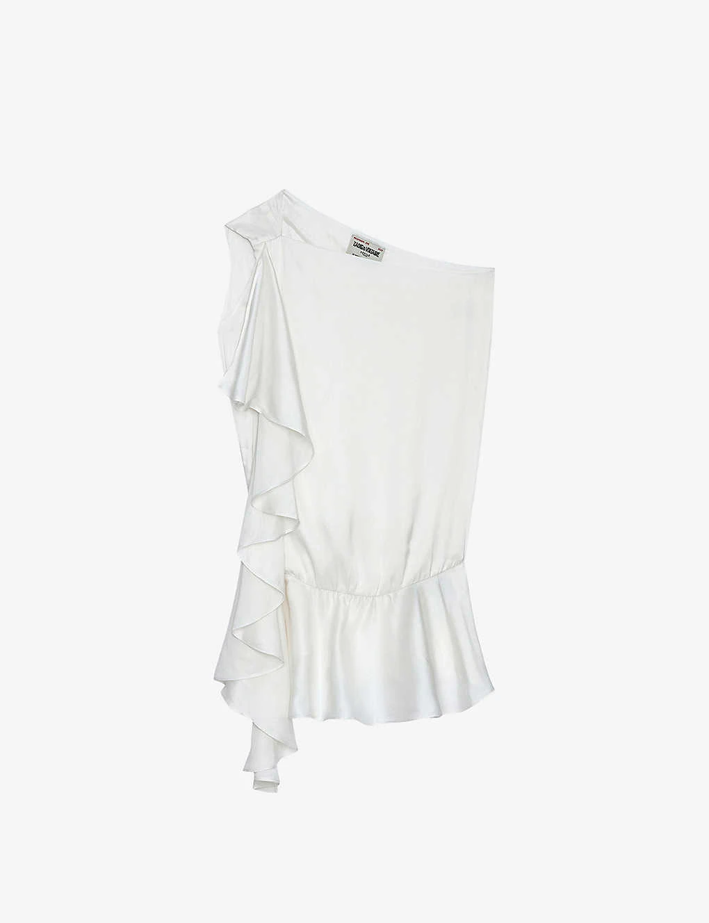 Zadig & Voltaire Tic Asymmetric-neck Satin Recycled Polyester-blend Top