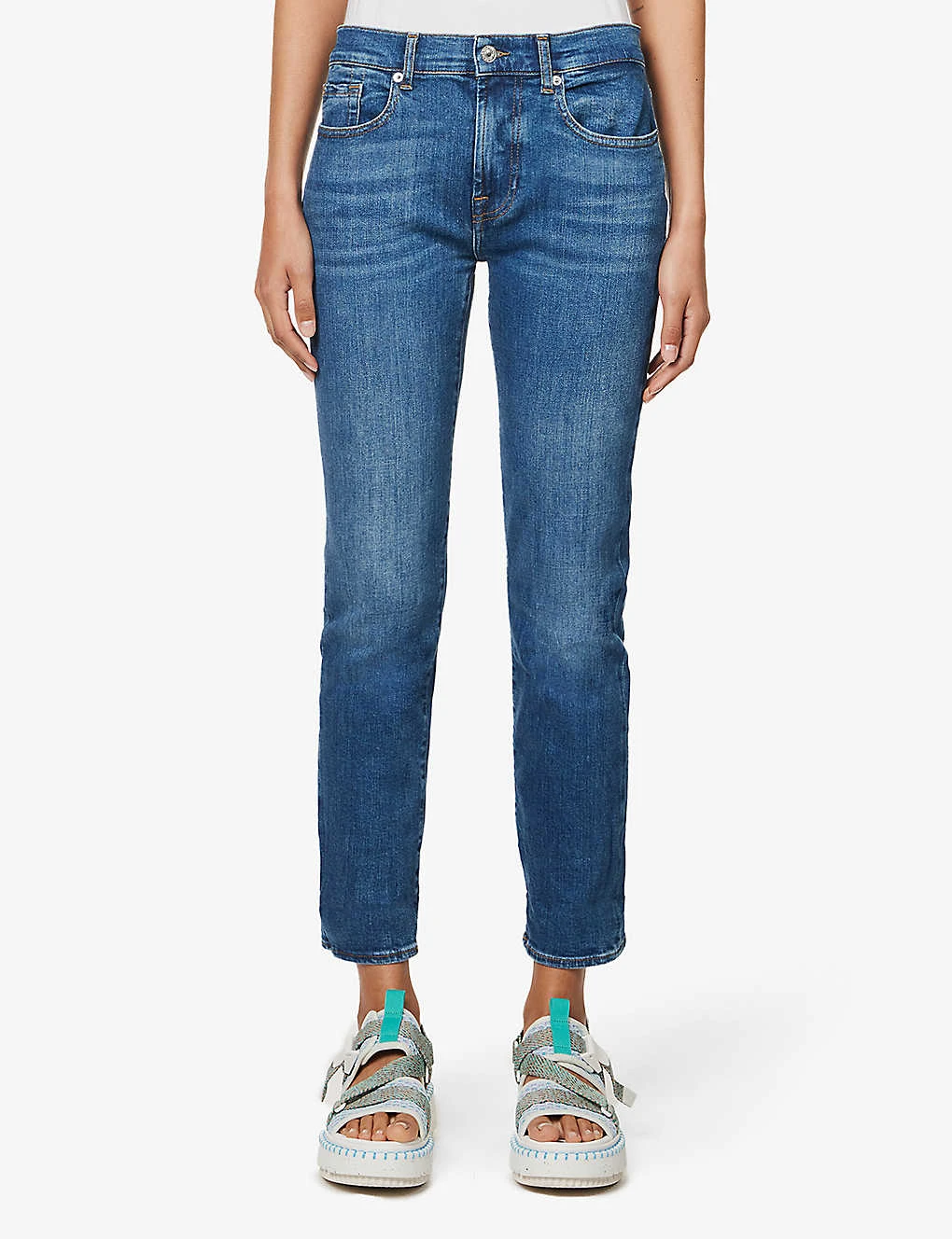 7 For All Mankind Relaxed Skinny Skinny-leg Mid-rise Stretch-denim Jeans - Image 3
