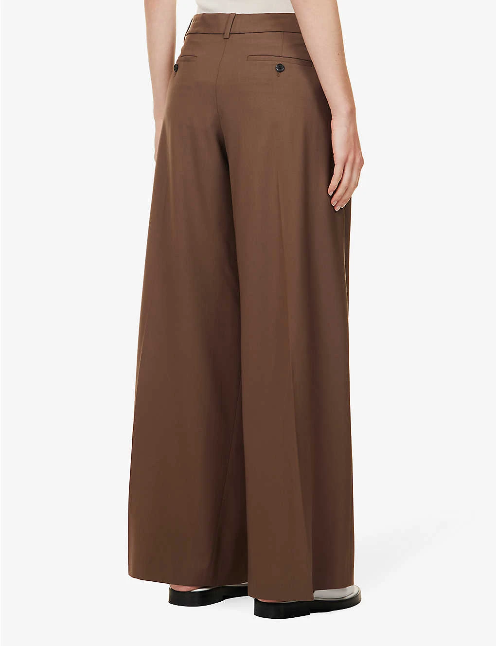 THEORY Wide-leg Low-rise Stretch-wool Trousers - Image 4
