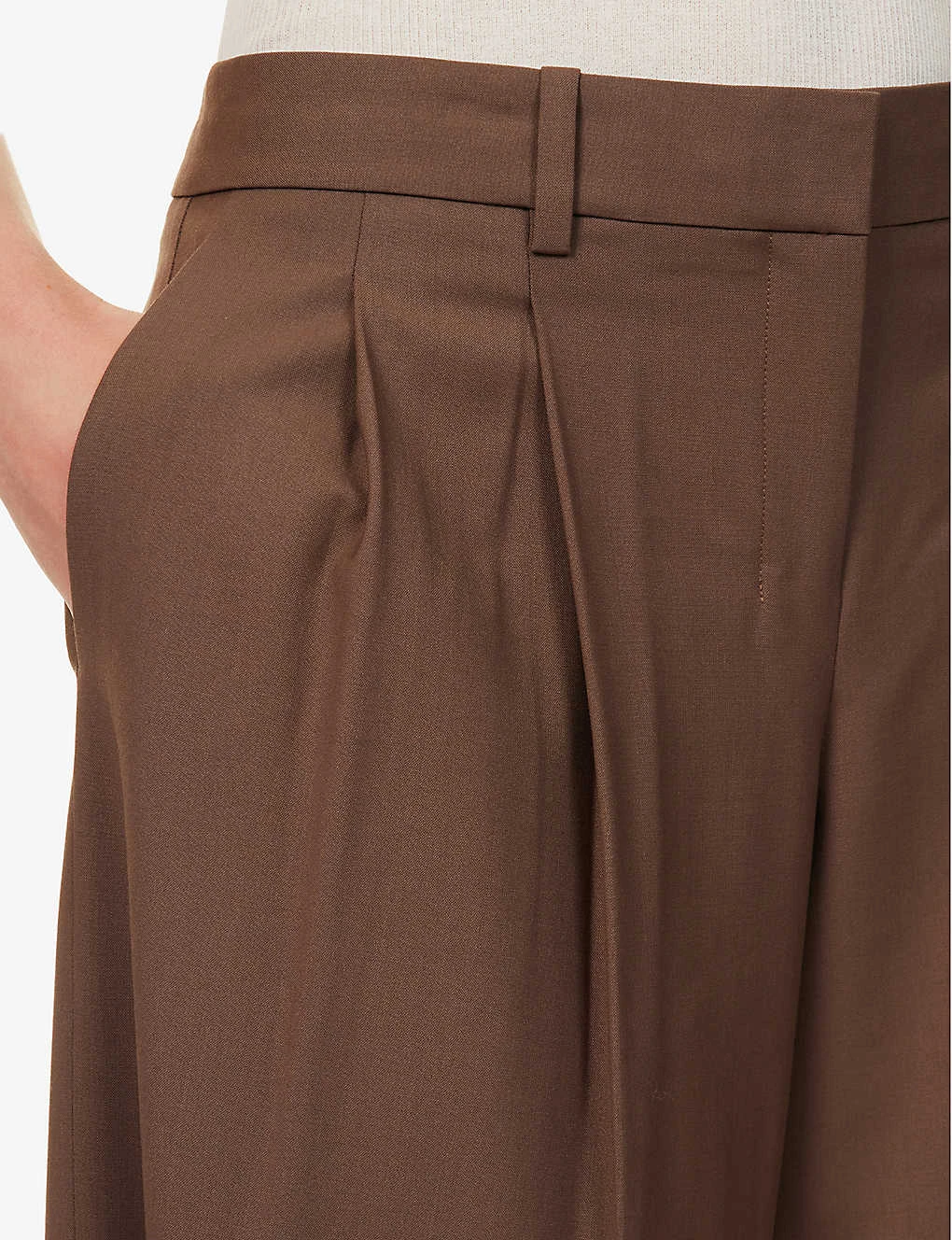 THEORY Wide-leg Low-rise Stretch-wool Trousers - Image 5