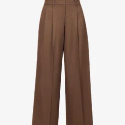 THEORY Wide-leg Low-rise Stretch-wool Trousers