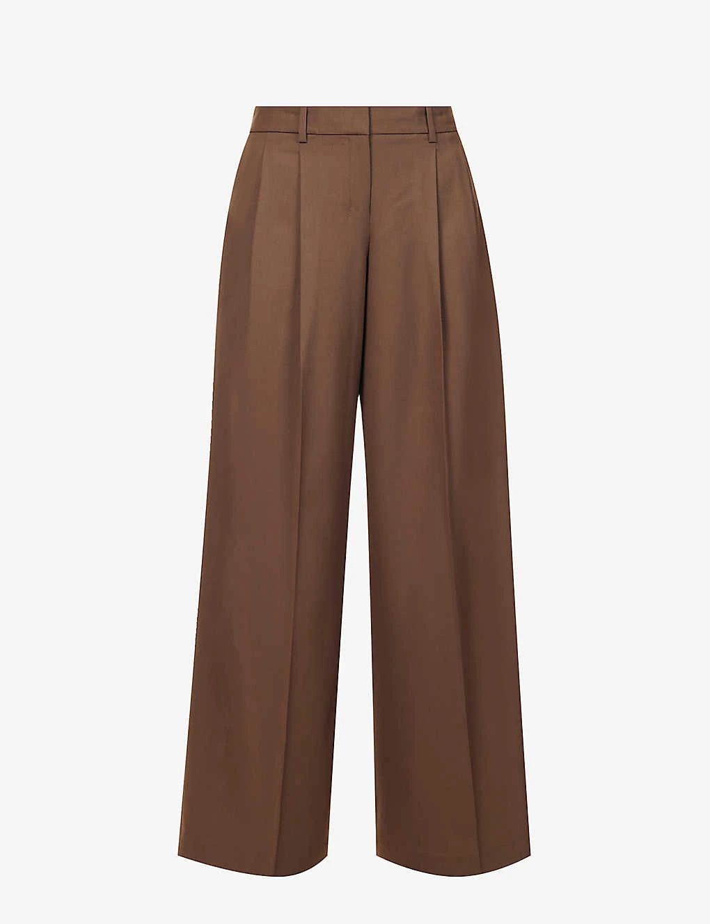 THEORY Wide-leg Low-rise Stretch-wool Trousers