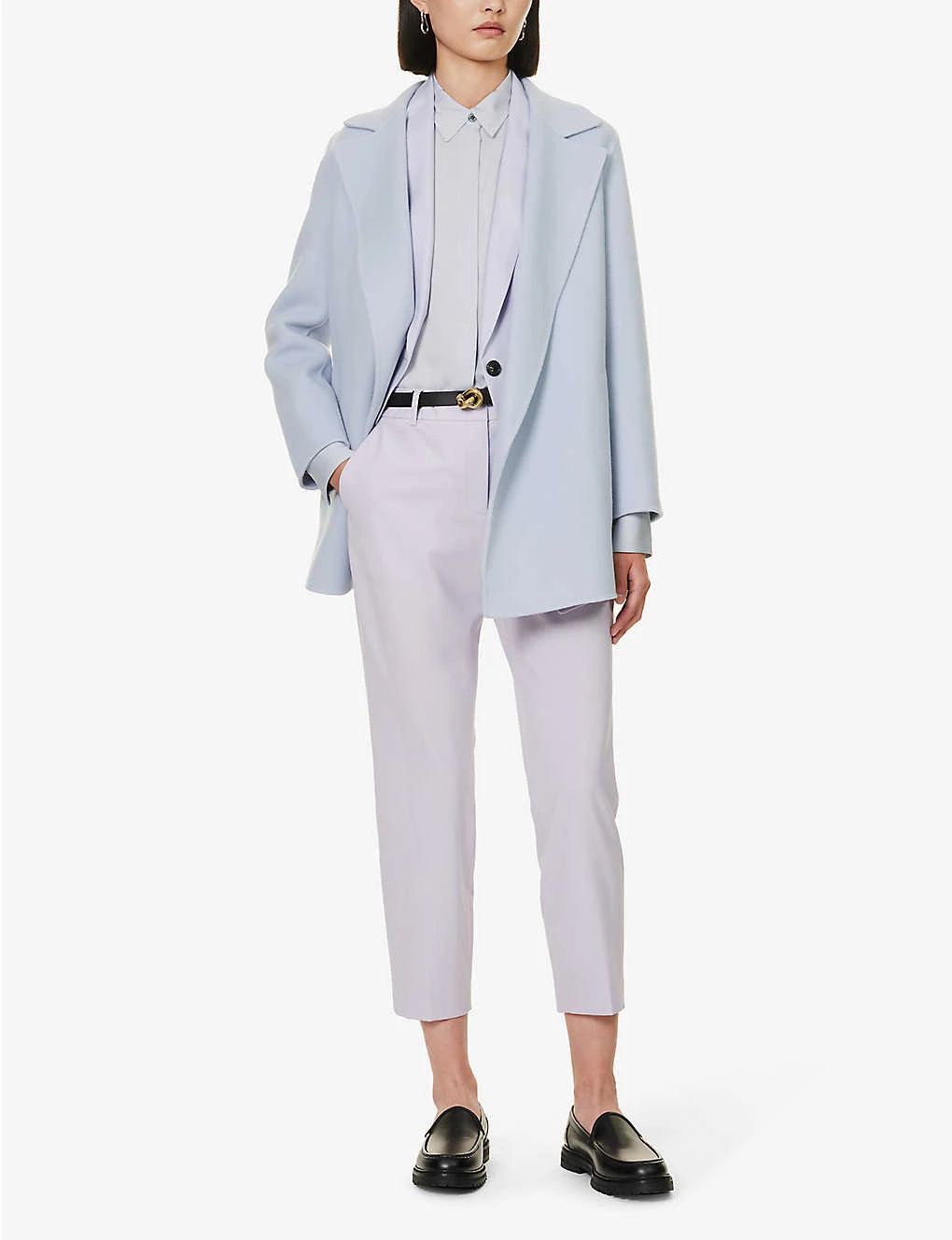 THEORY Clairene Notched-lapel Wool And Cashmere-blend Coat - Image 2