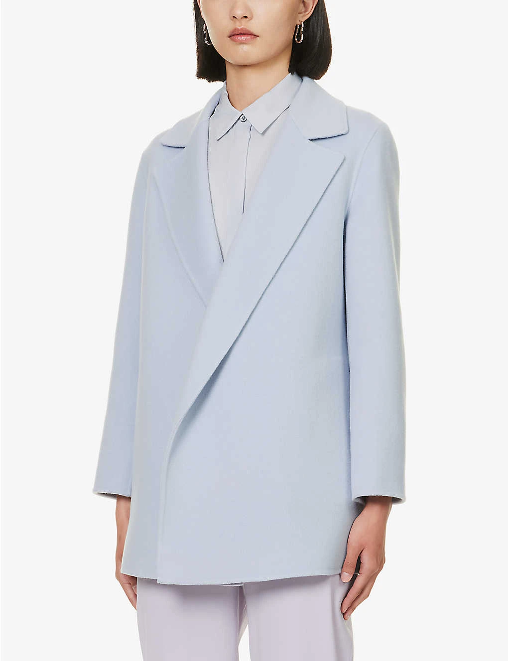 THEORY Clairene Notched-lapel Wool And Cashmere-blend Coat - Image 3