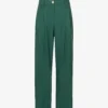 Ganni Drapey Relaxed-fit Straight-leg Mid-rise Recycled Polyester-blend Trousers