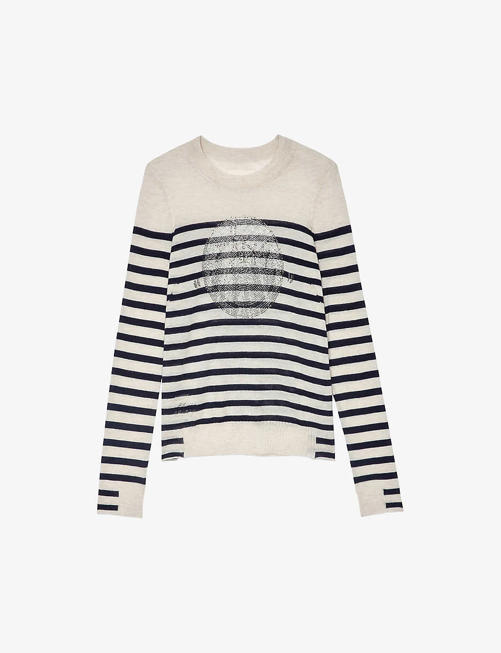 Zadig & Voltaire Source Crystal-embellished Striped Cashmere Jumper