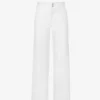Paige Harper Wide-leg High-rise Cotton-blend Jeans