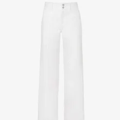 Paige Harper Wide-leg High-rise Cotton-blend Jeans