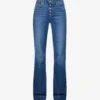 Paige Leenah Flared Wide-leg High-rise Stretch-denim Jeans