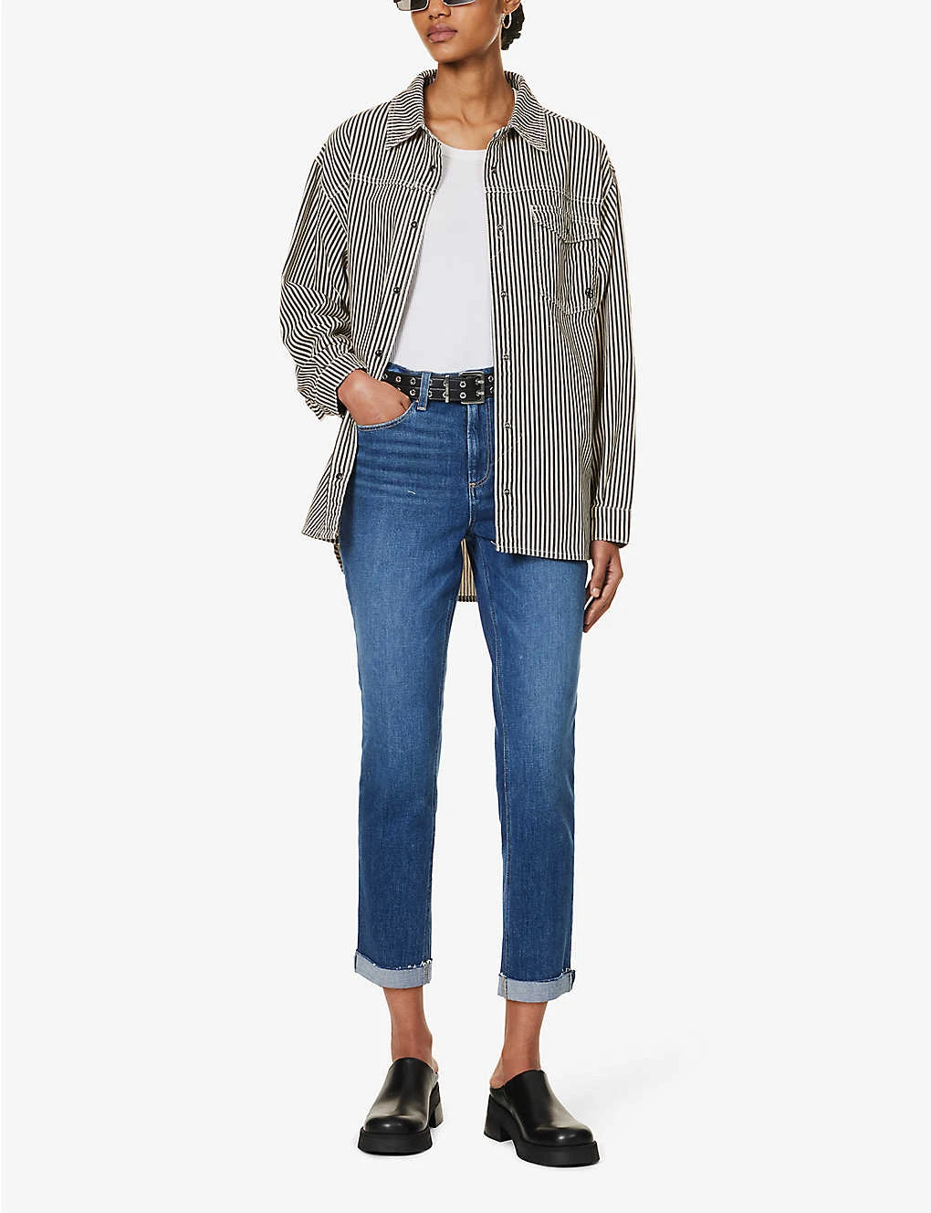 Paige Brigitte Cropped-ankle High-rise Straight-leg Stretch-denim Jeans - Image 2