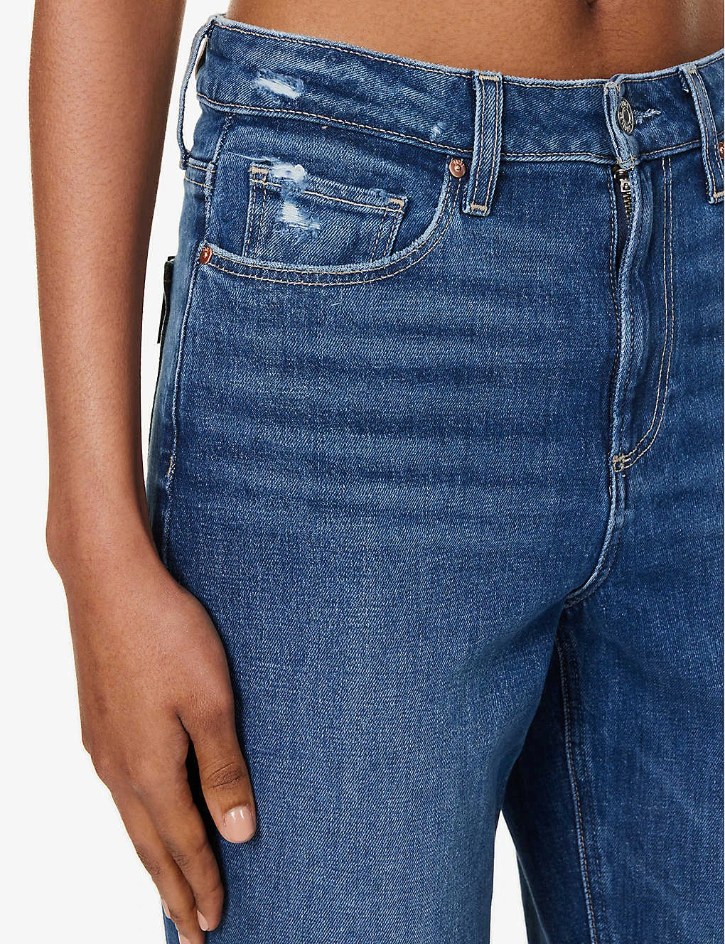 Paige Brigitte Cropped-ankle High-rise Straight-leg Stretch-denim Jeans - Image 5