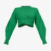 Alexander McQueen Twist-design Cropped Mohair Wool-blend Knitted Jumper