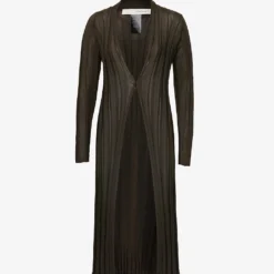 Shawl-collar Ribbed Knitted Cardigan