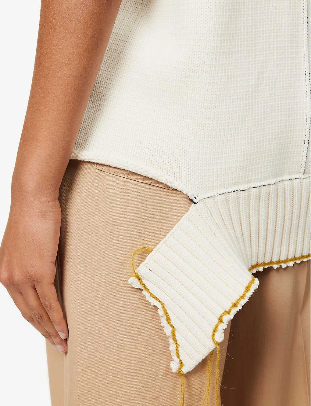 V-neck Relaxed-fit Cotton-blend Knitted Vest - Image 6