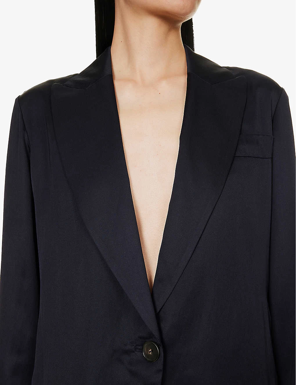 Vince Single-breasted Peak-lapel Cotton And Silk-blend Blazer - Image 5