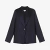 Vince Single-breasted Peak-lapel Cotton And Silk-blend Blazer