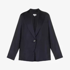 Vince Single-breasted Peak-lapel Cotton And Silk-blend Blazer