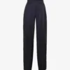 Vince Regular-fit Straight Wide-leg High-rise Cotton-silk Trousers