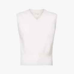 Vince Shrunken V-neck Stretch-wool Blend Vest