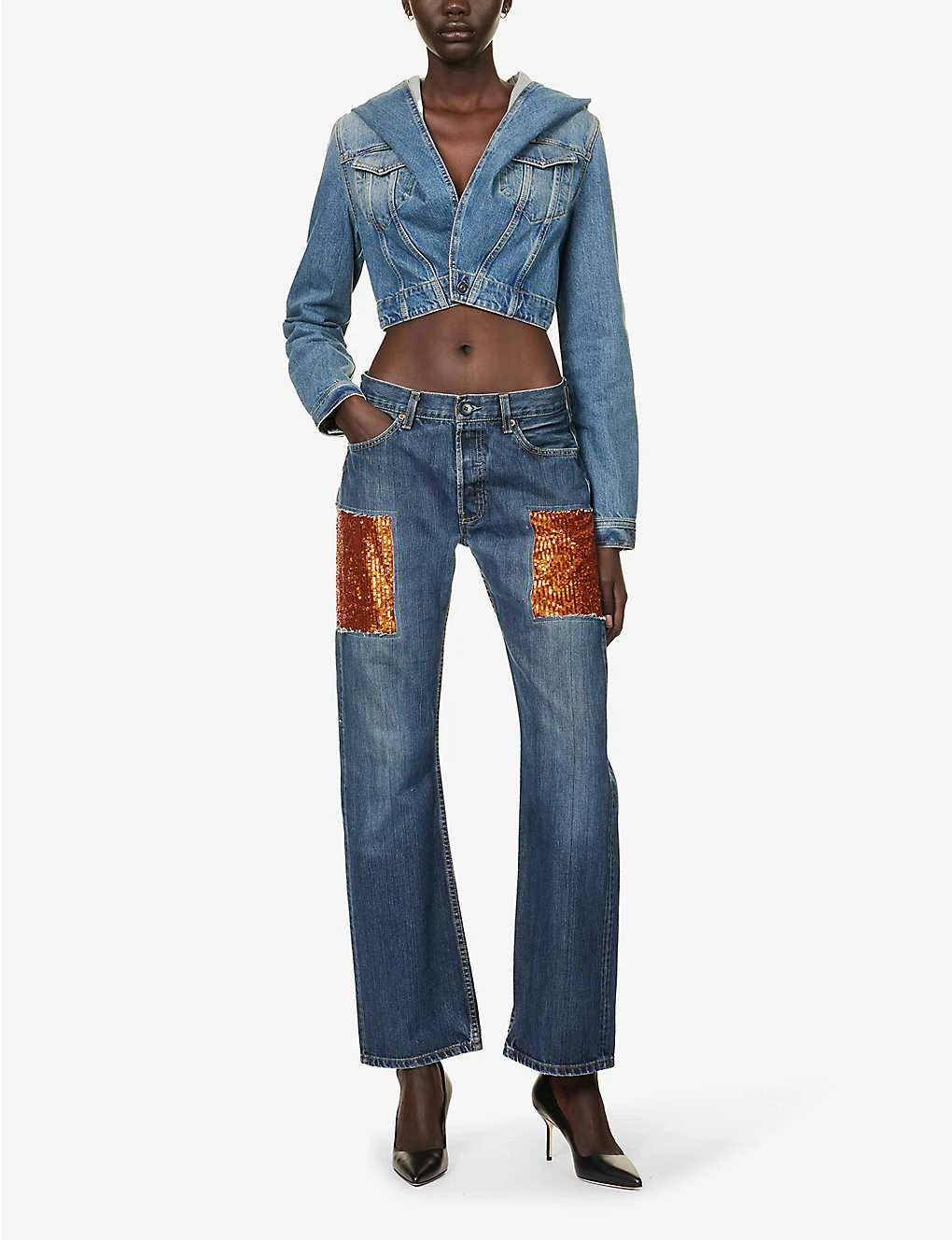Sequin-embellished Straight-leg Mid-rise Jeans - Image 2