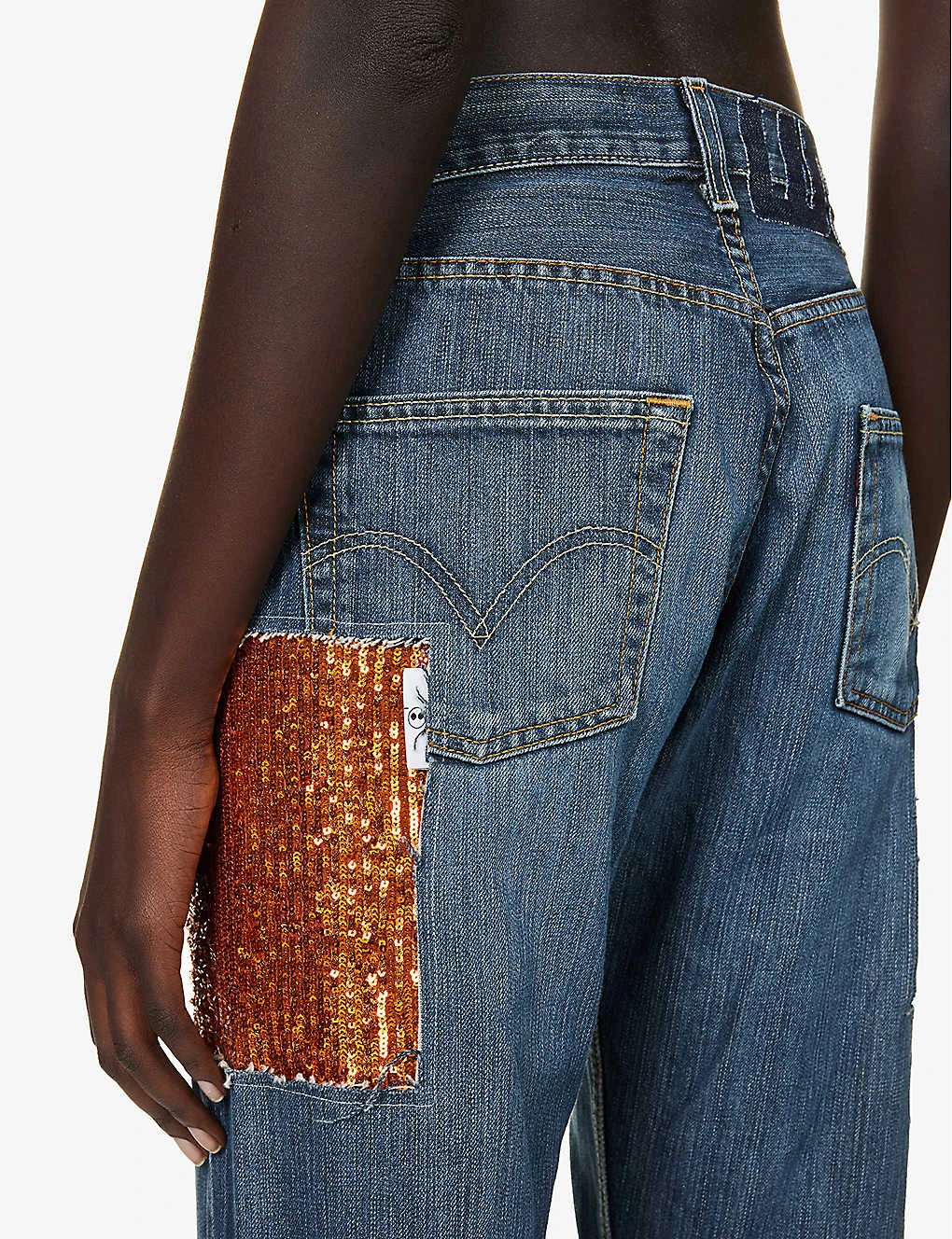Sequin-embellished Straight-leg Mid-rise Jeans - Image 5