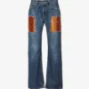 Sequin-embellished Straight-leg Mid-rise Jeans