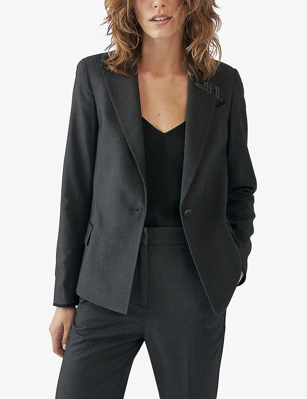 Ikks Pin-embellished Stretch-woven Blazer - Image 3