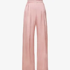 Uncino Wide-leg High-rise Silk Trousers