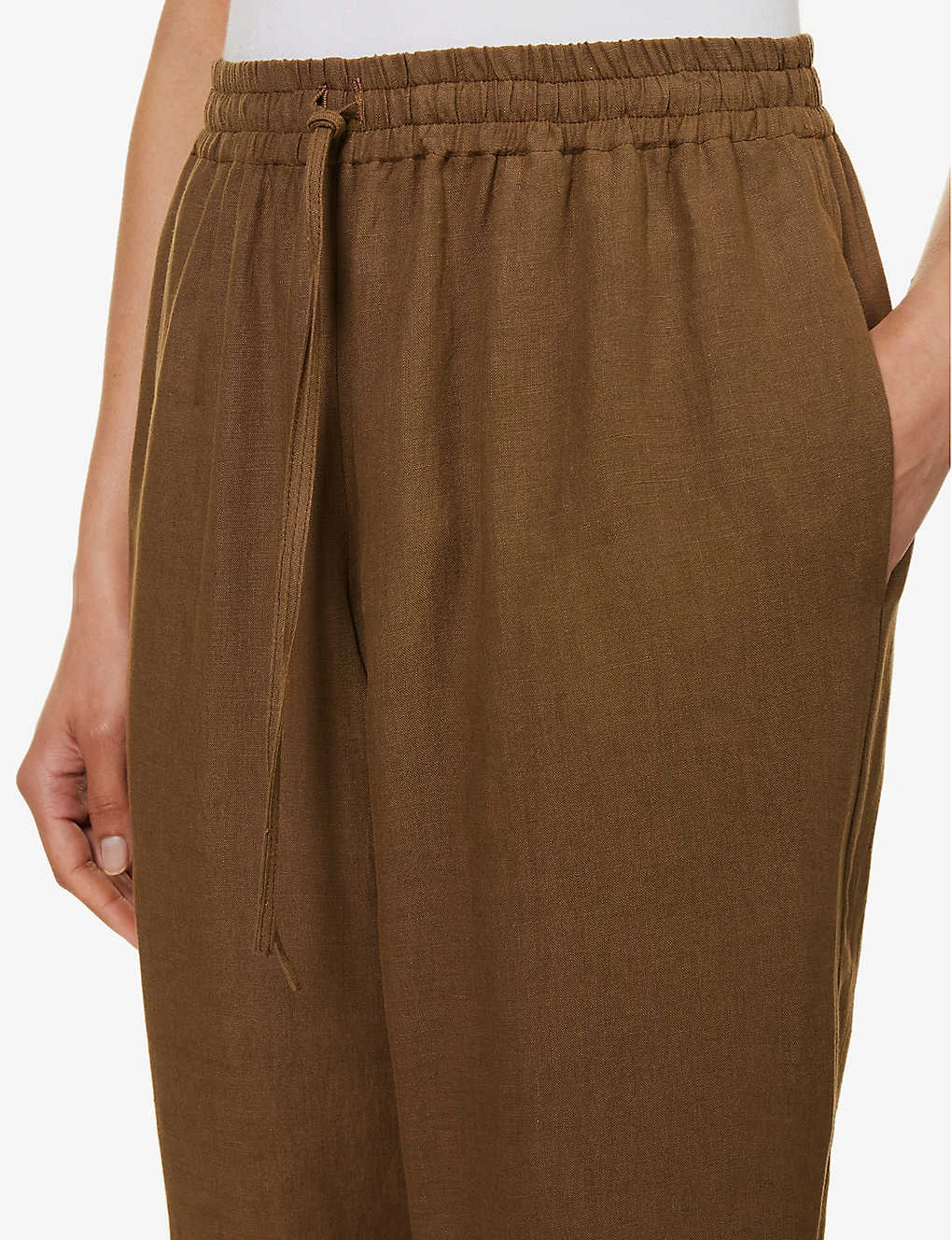 Straight-leg Mid-rise Linen Trousers - Image 5