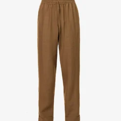 Straight-leg Mid-rise Linen Trousers