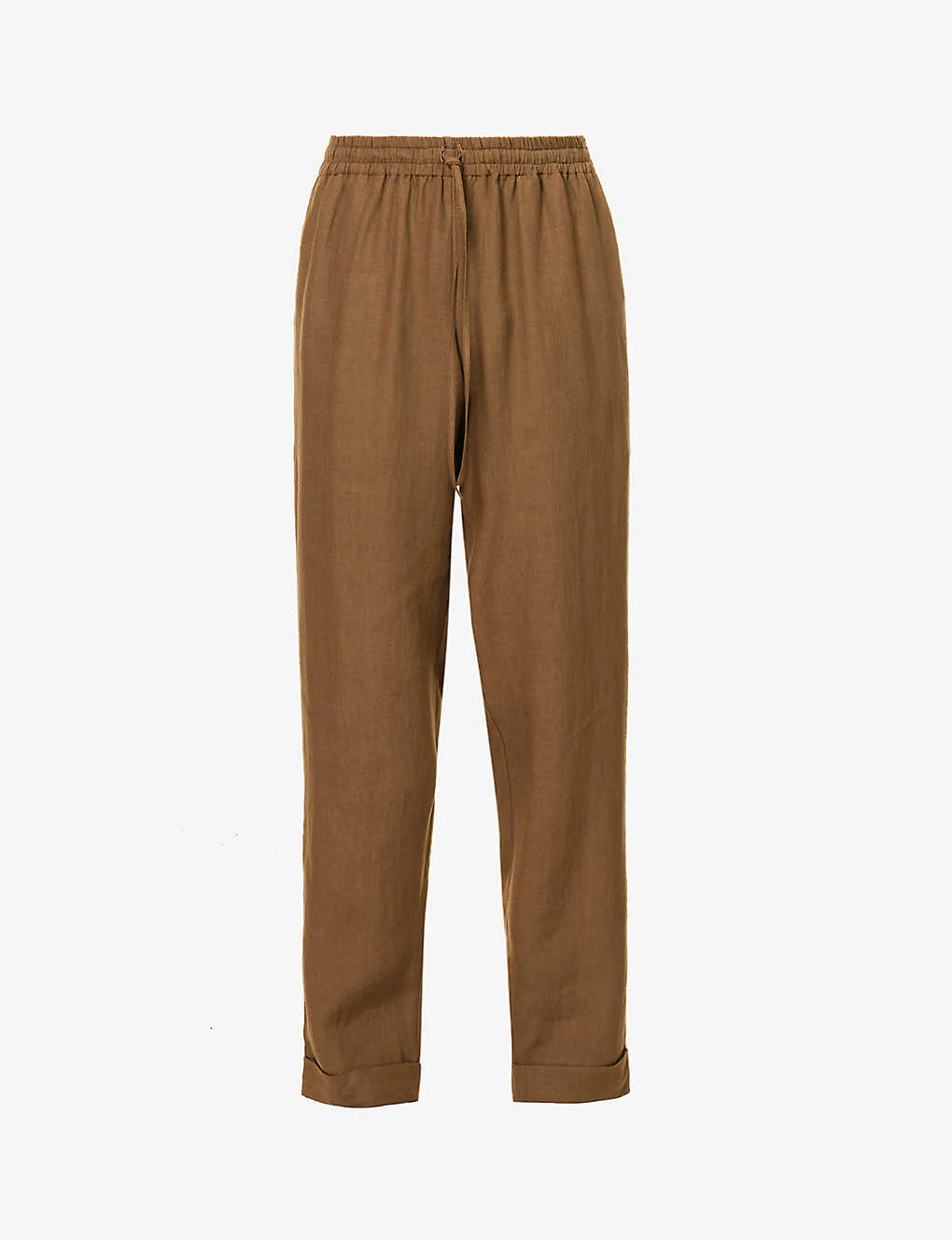 Straight-leg Mid-rise Linen Trousers