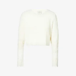 Relaxed-fit Cropped Organic-linen Knitted Jumper