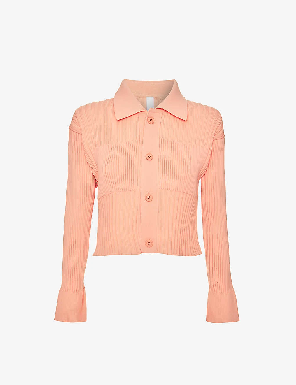 Fluted Cropped Recycled-polyester Cardigan