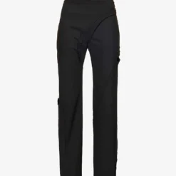 Coruscate Wrap-over Recycled Polyester And Wool-blend Trousers