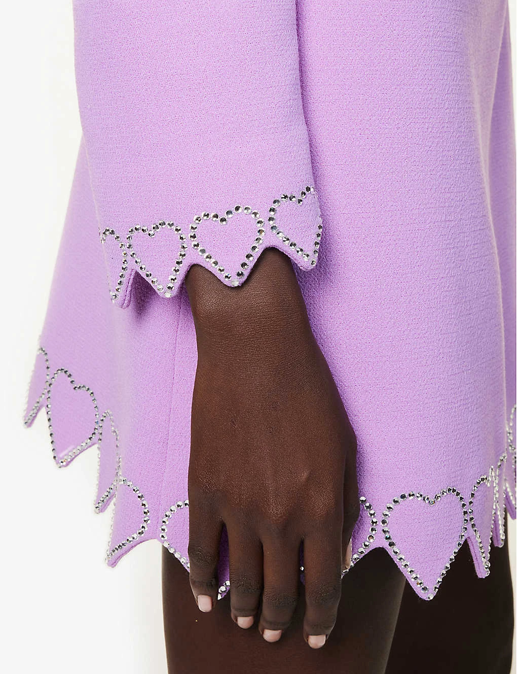 Heart Crystal-embellished Cropped Wool Blazer - Image 6