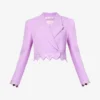 Heart Crystal-embellished Cropped Wool Blazer